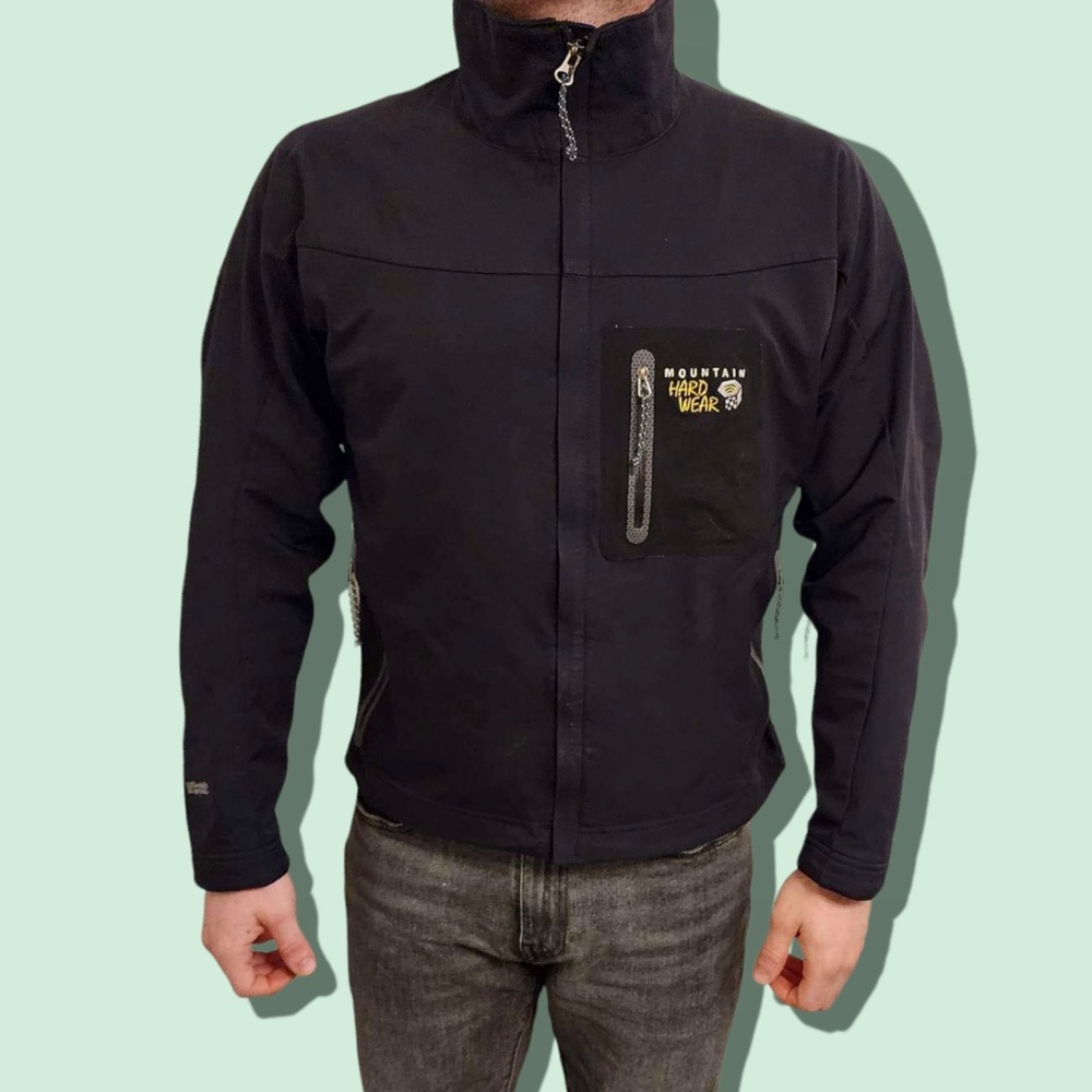 fleece lined mountain hardwear jacket men’s size medium black mountain climb